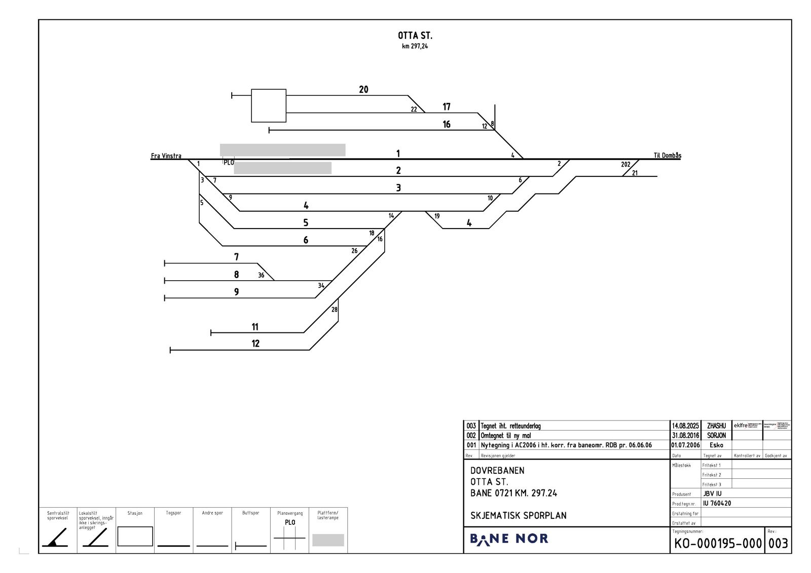 Track plan Otta station