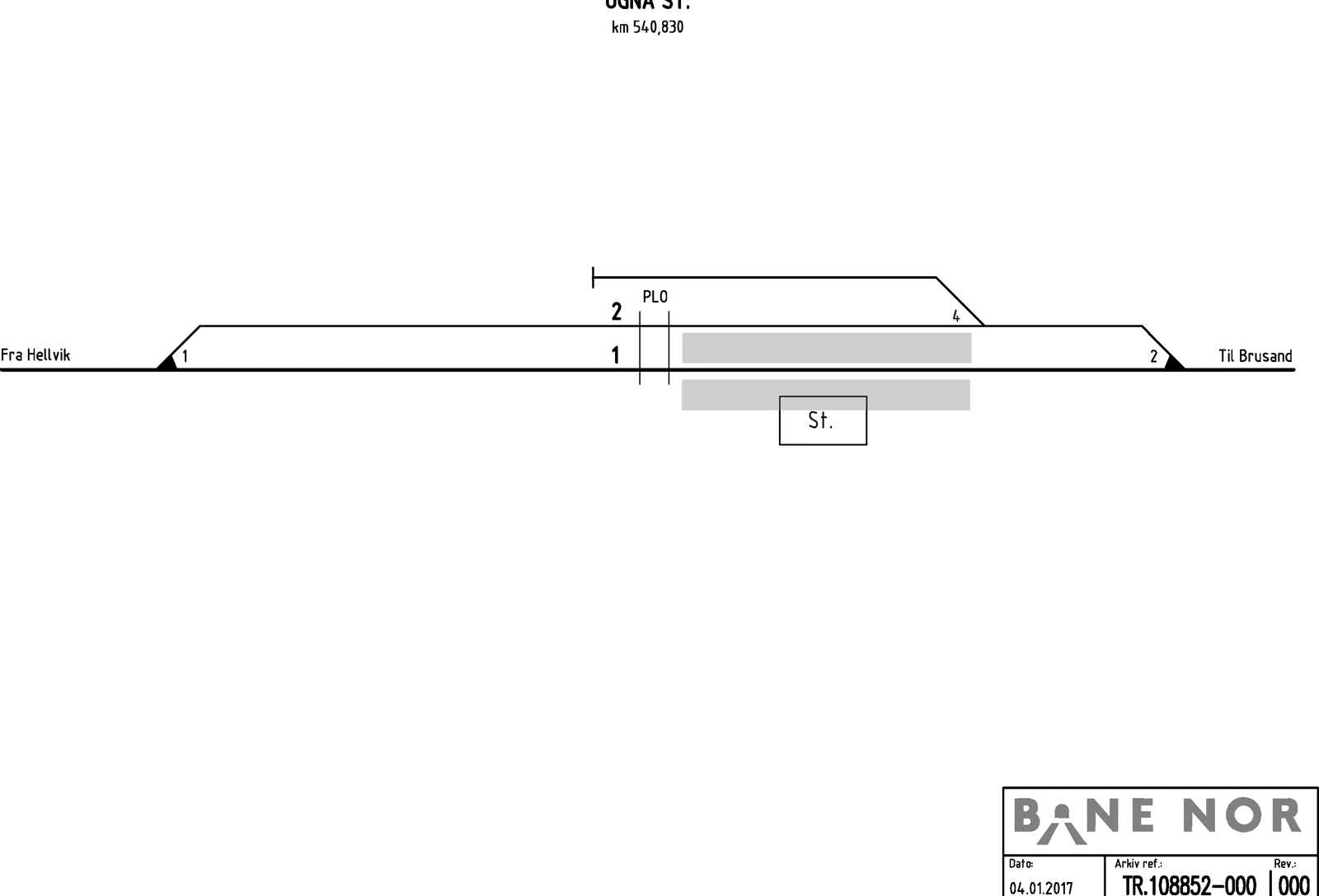 Track plan Ogna station
