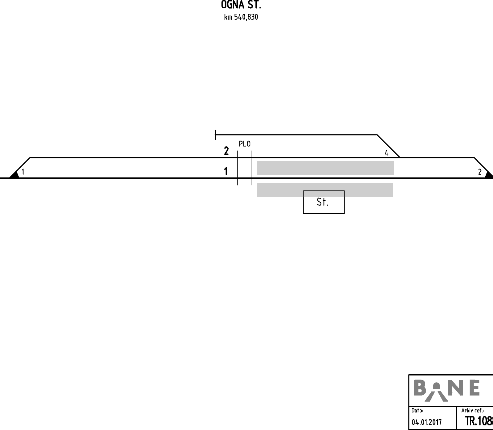 Track plan Ogna station