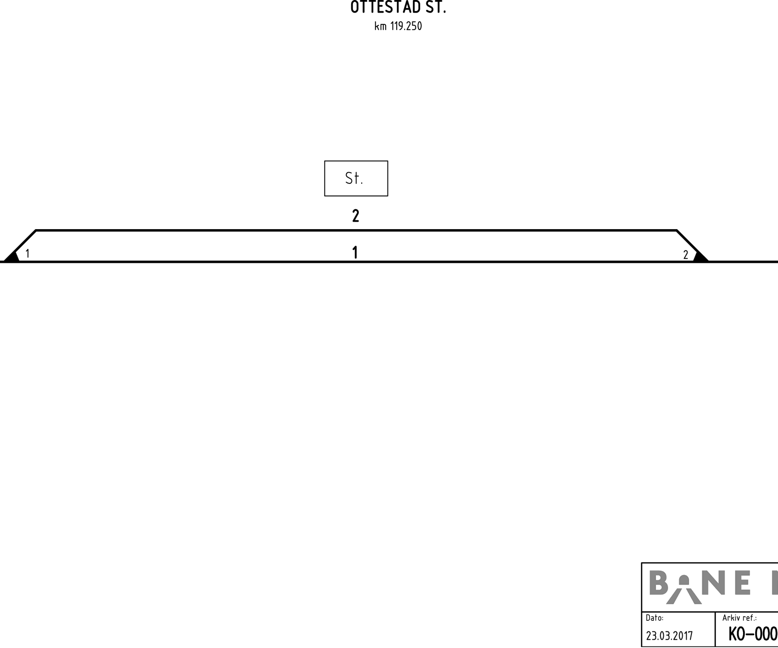 Track plan Ottestad station