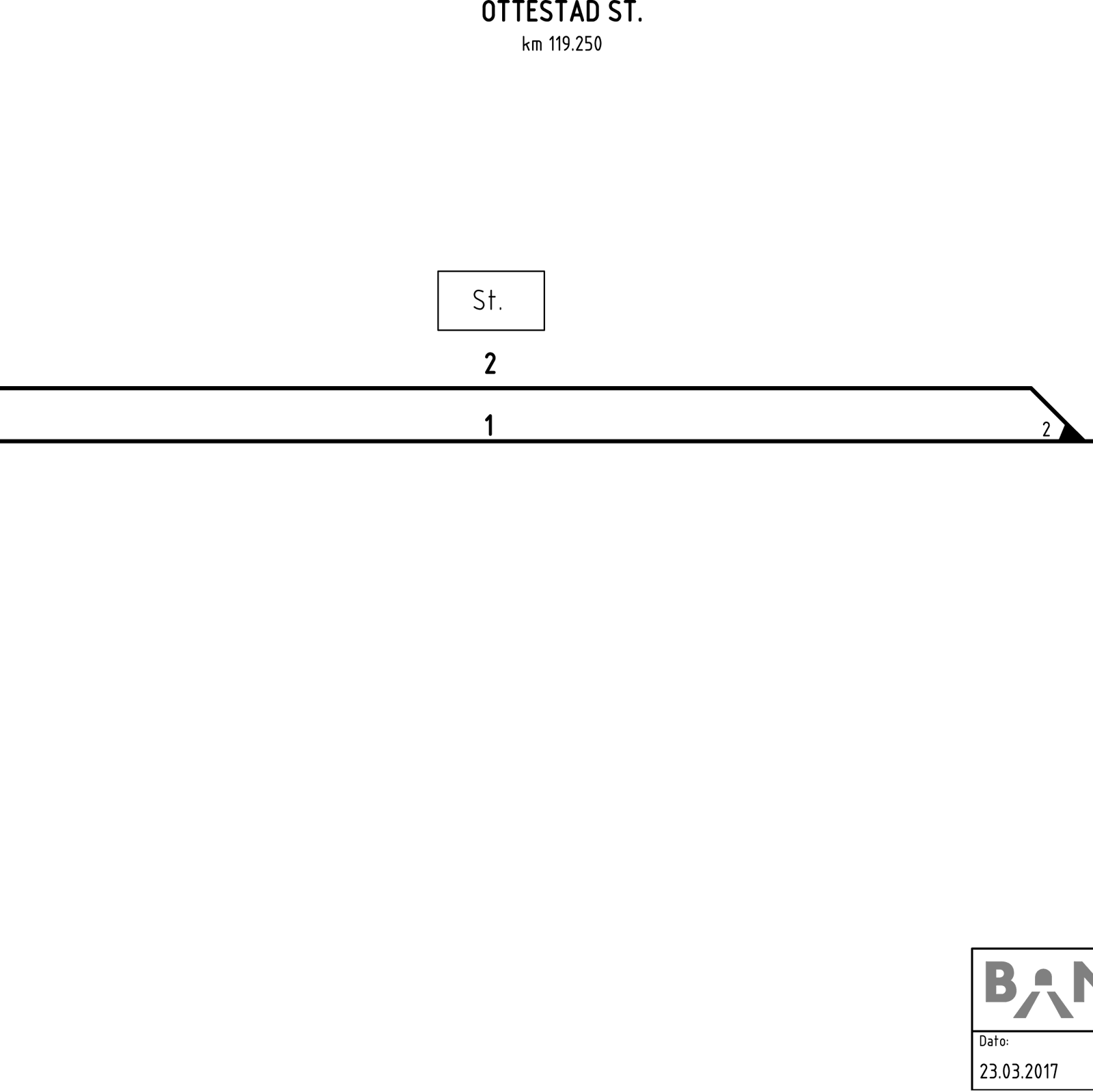 Track plan Ottestad station
