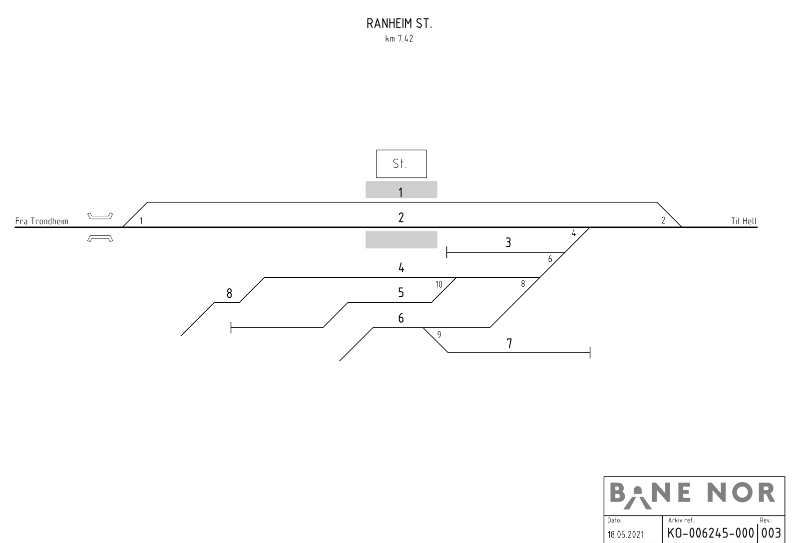 Sporplan Ranheim stasjon