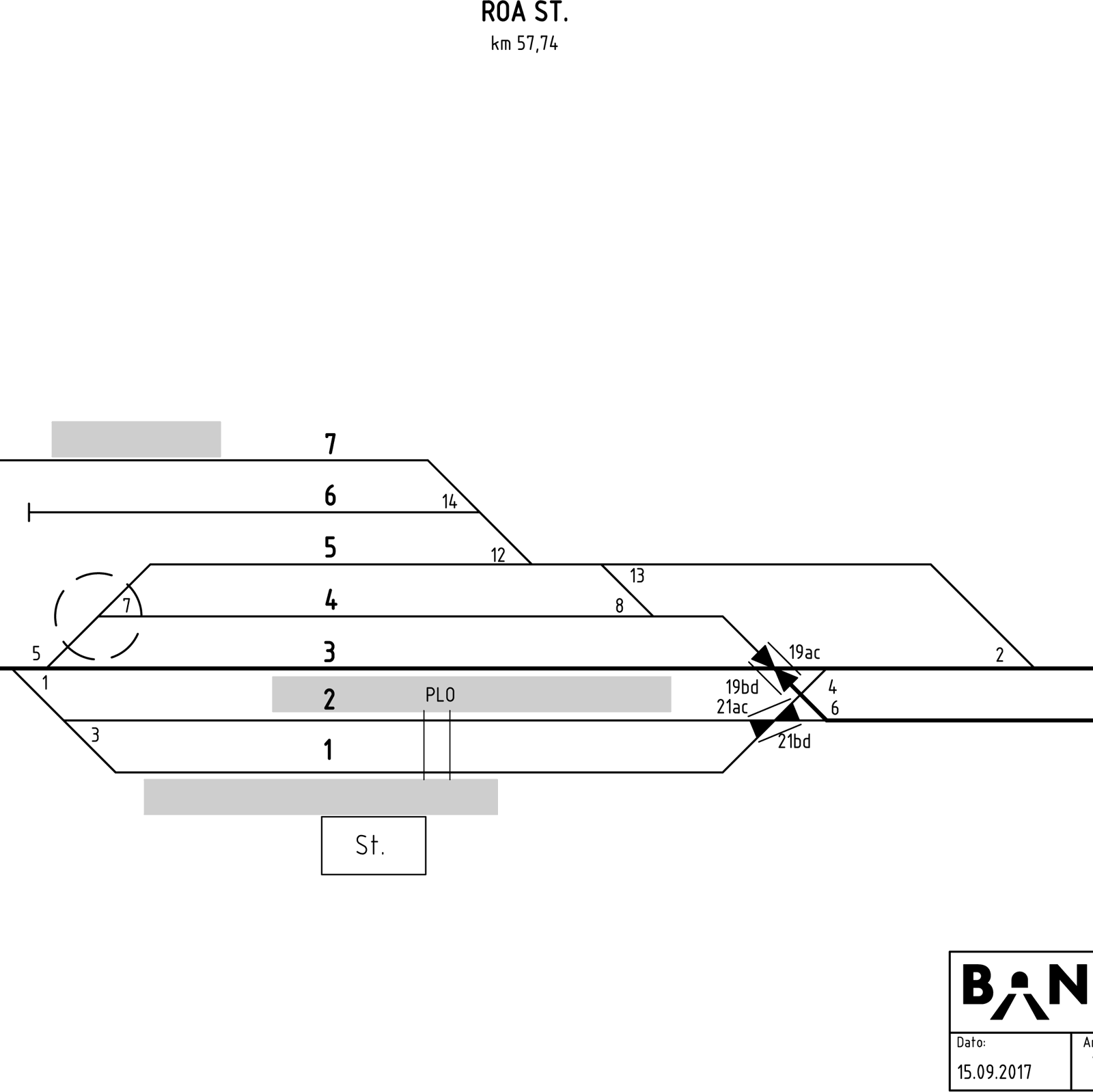 Track plan Roa station