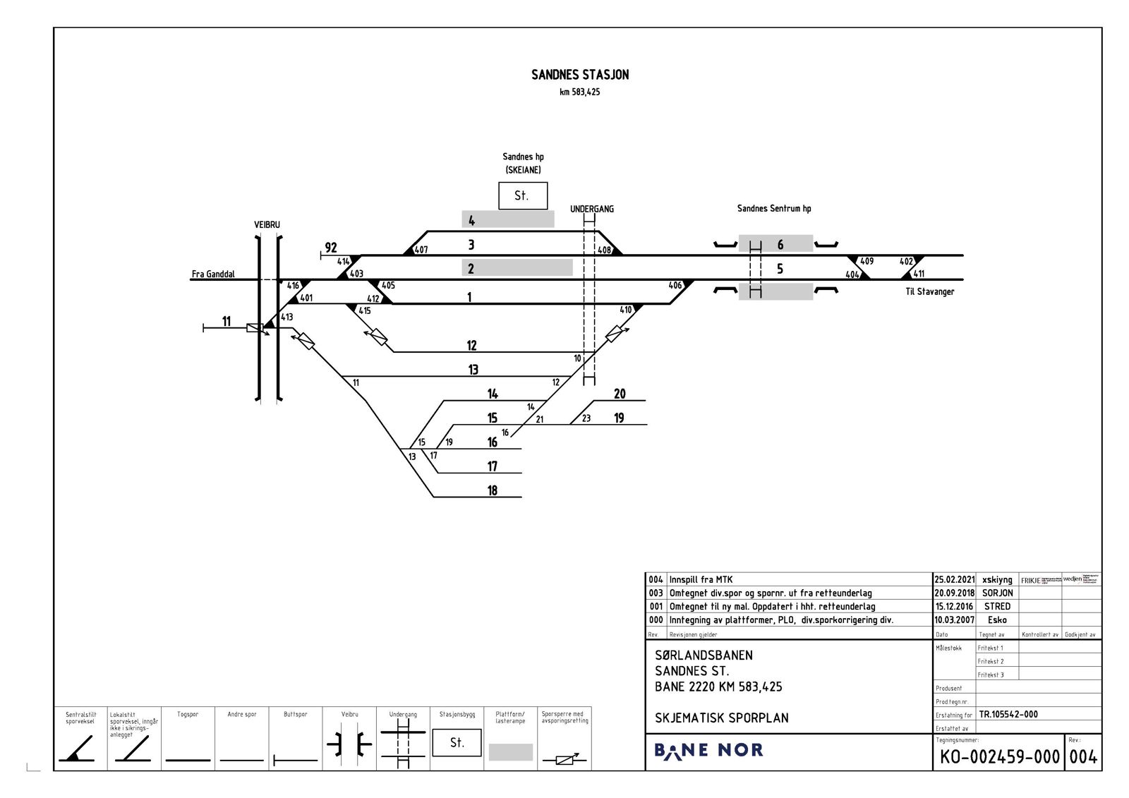 Track plan Sandnes station