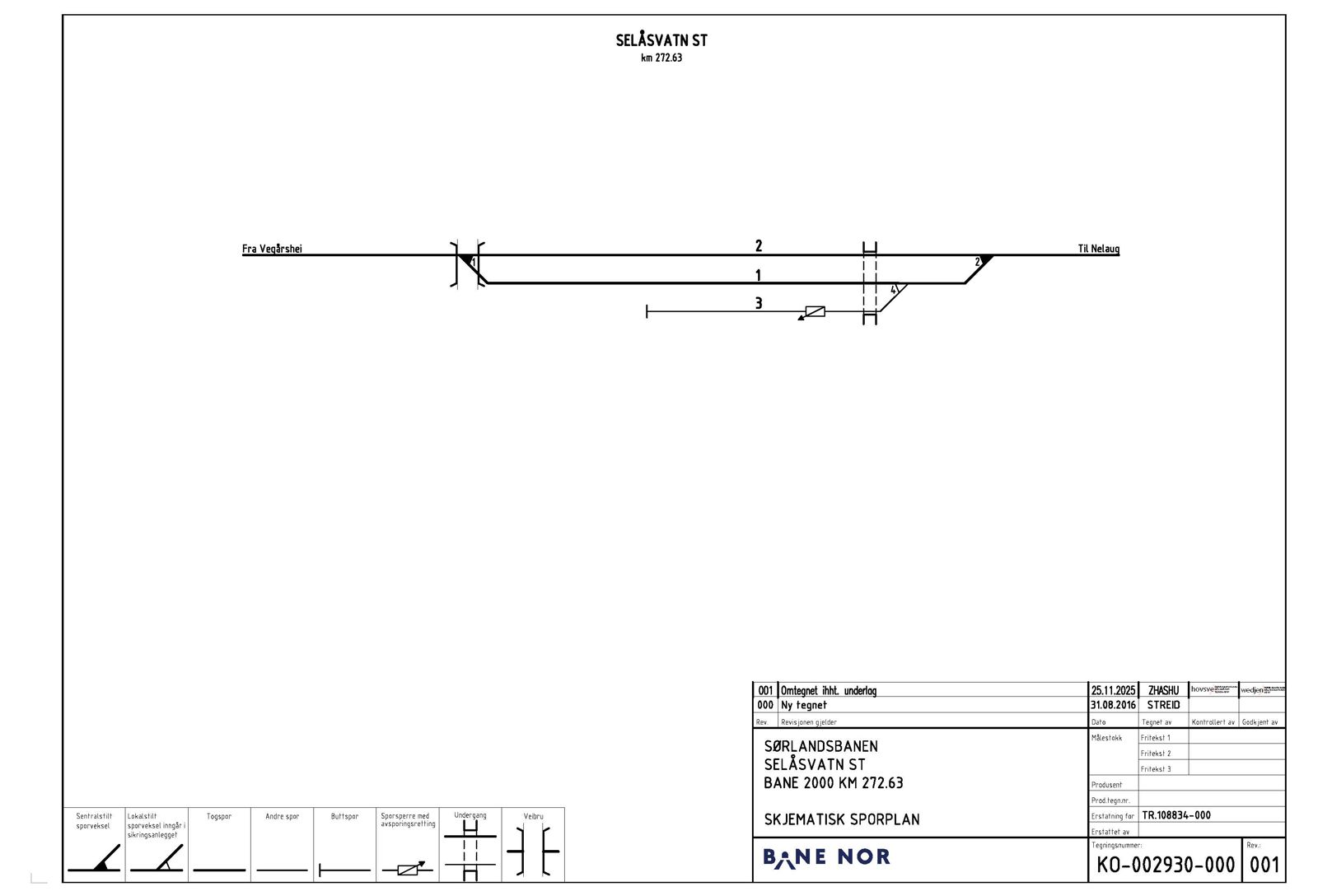 Track plan Selåsvatn station