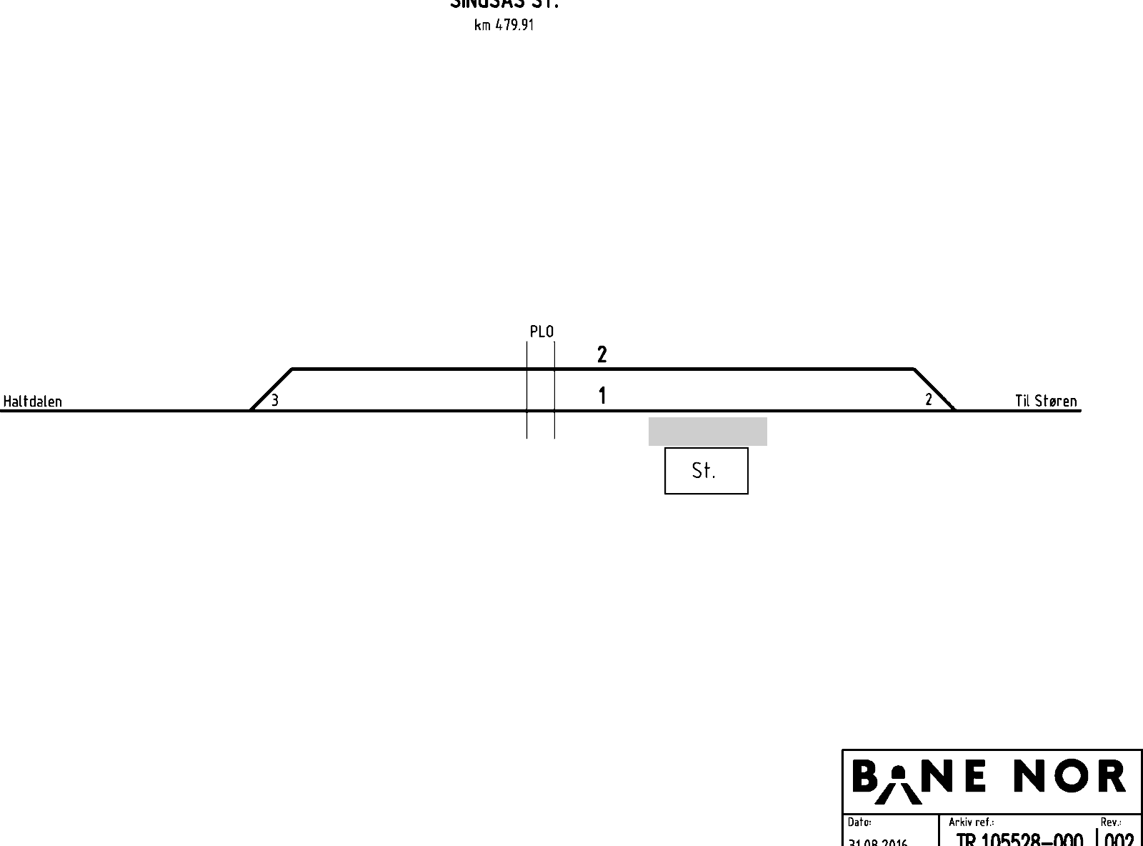 Track plan Singsås station