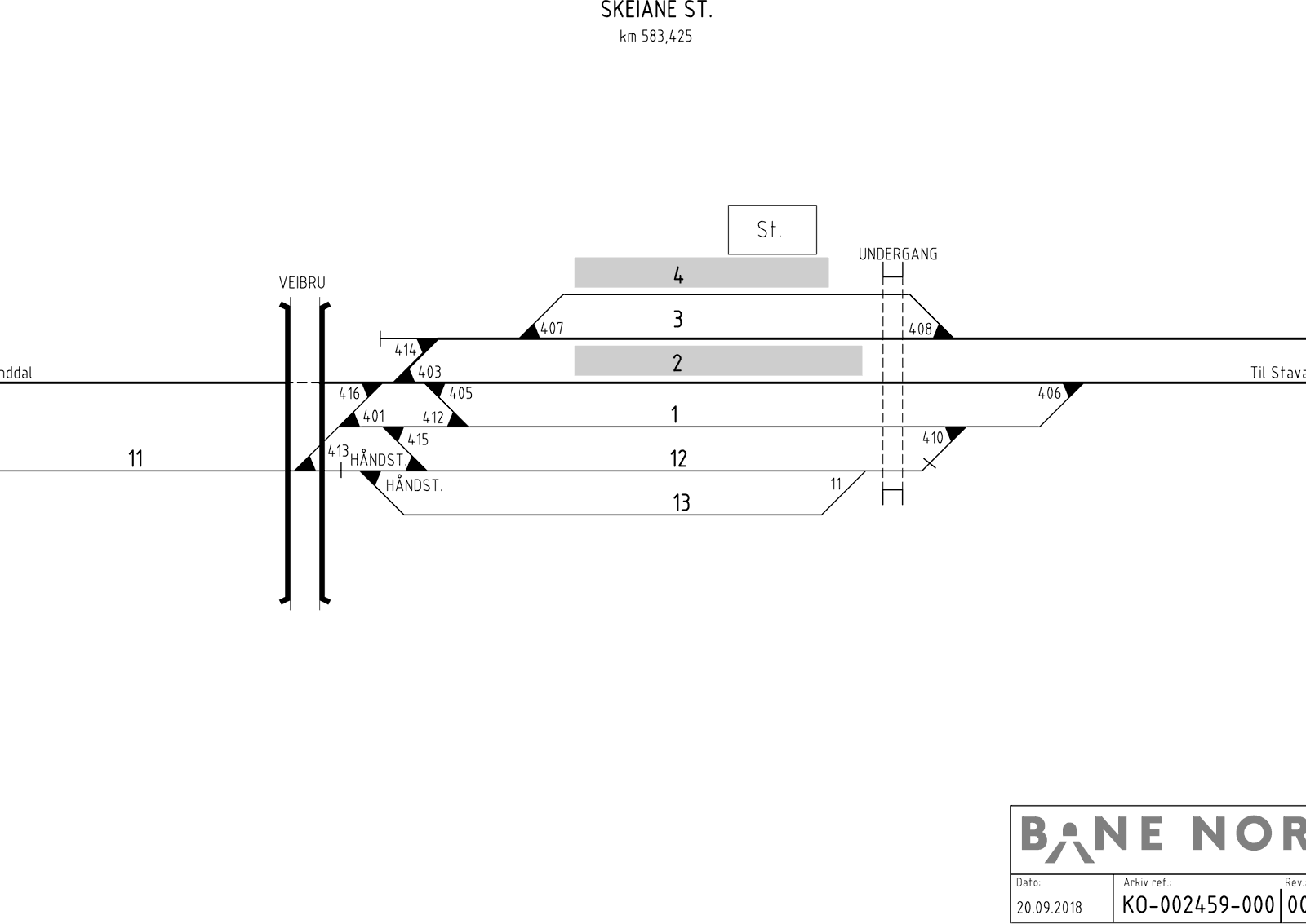 Track plan Skeiane station
