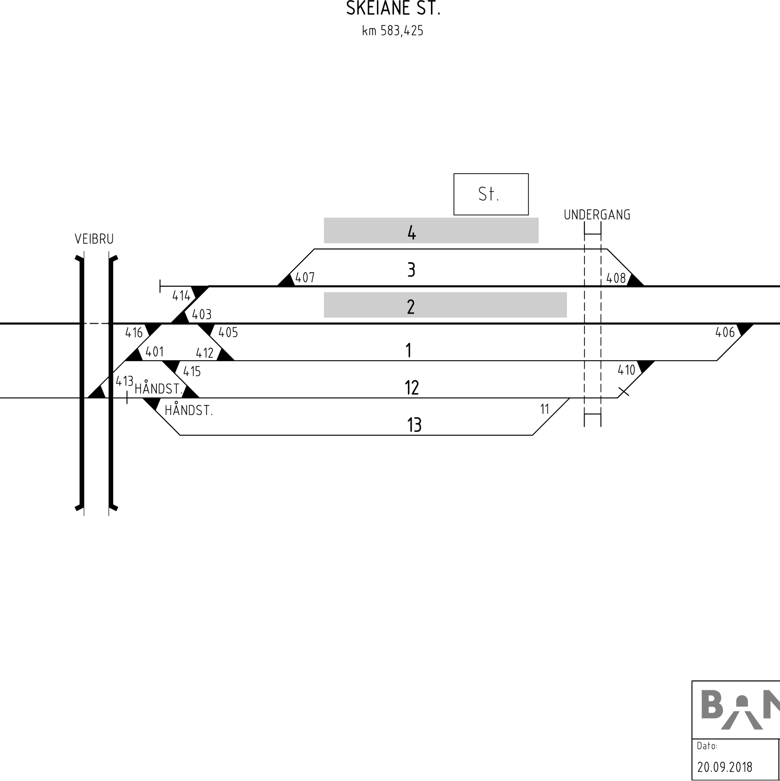 Track plan Skeiane station