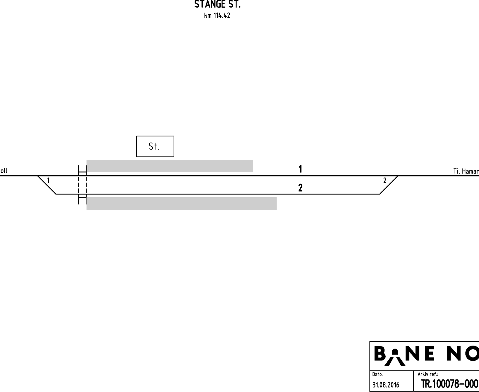 Track plan Stange station