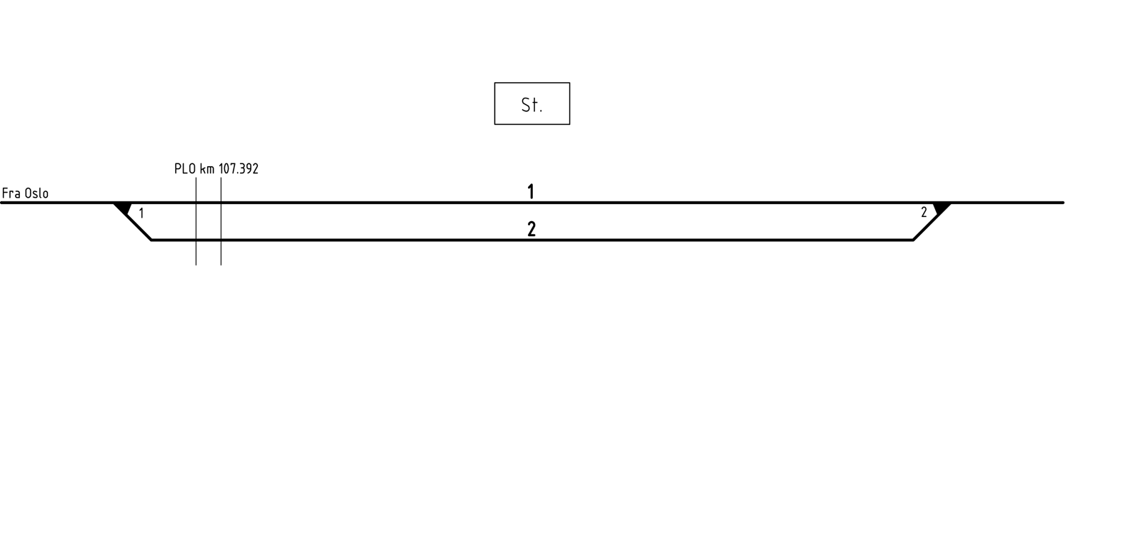 Track plan Steinsrud station