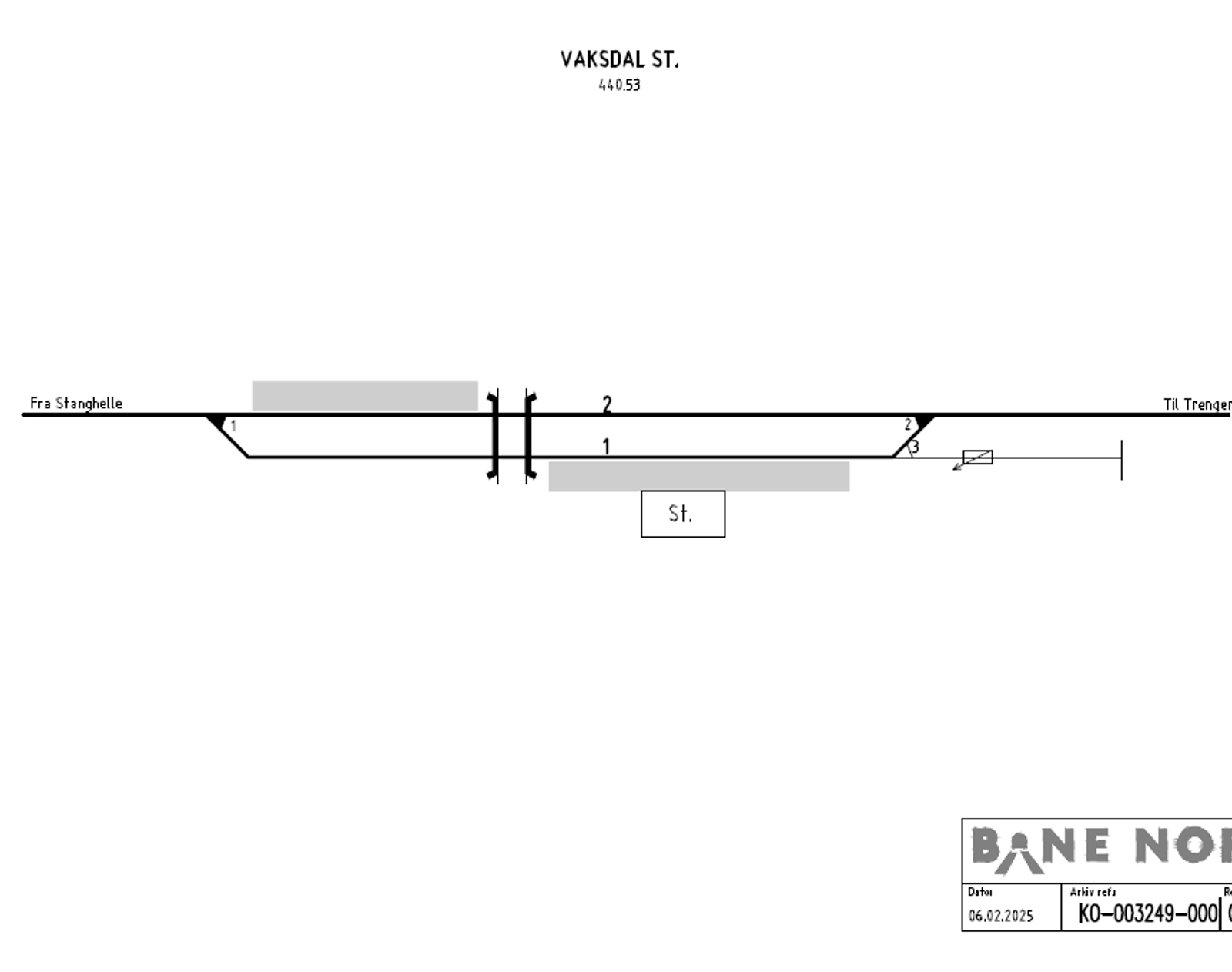 Track plan Vaksdal station