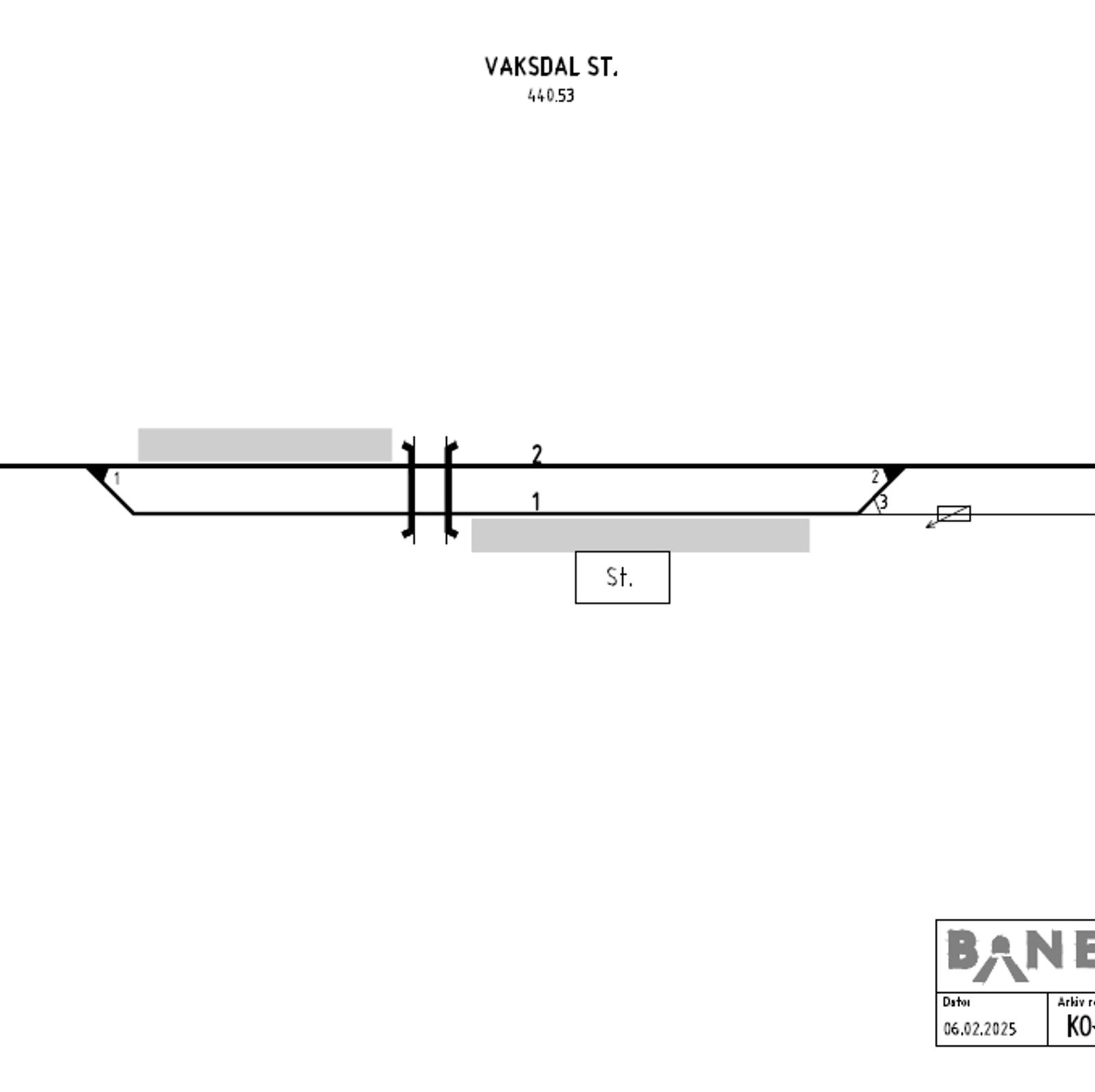 Track plan Vaksdal station