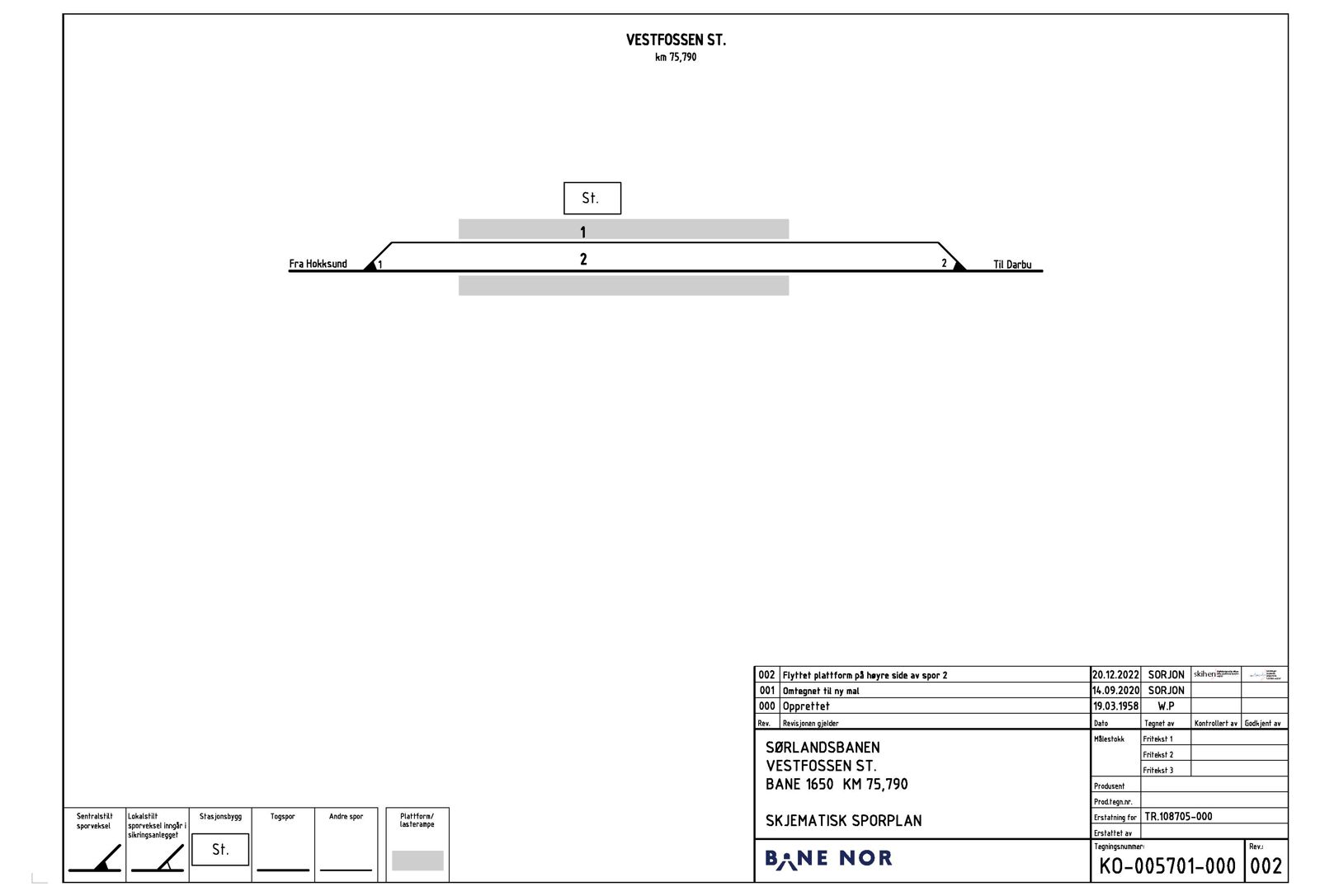 Track plan Vestfossen station