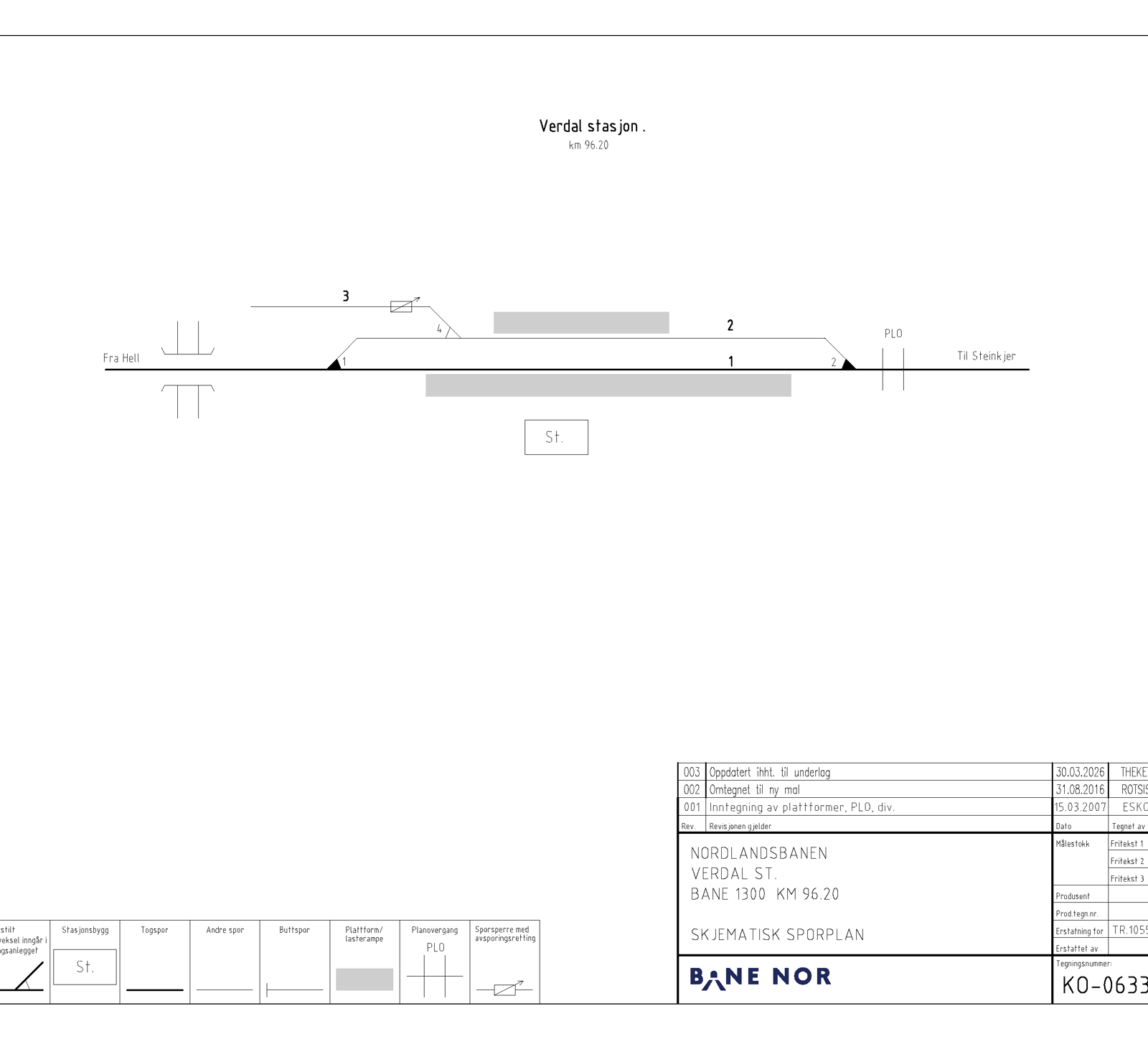 Track plan Verdal station