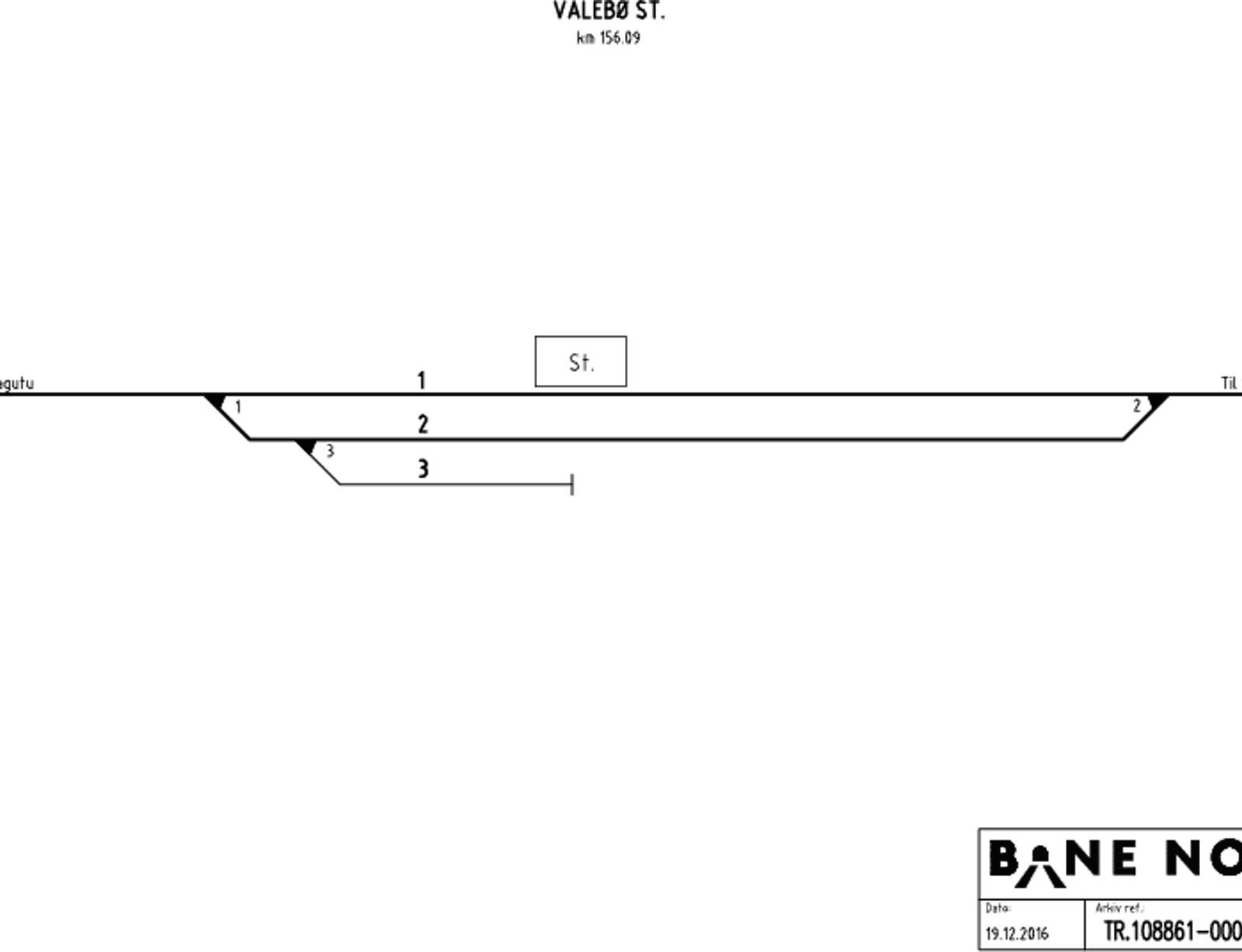 Track plan Valebø station
